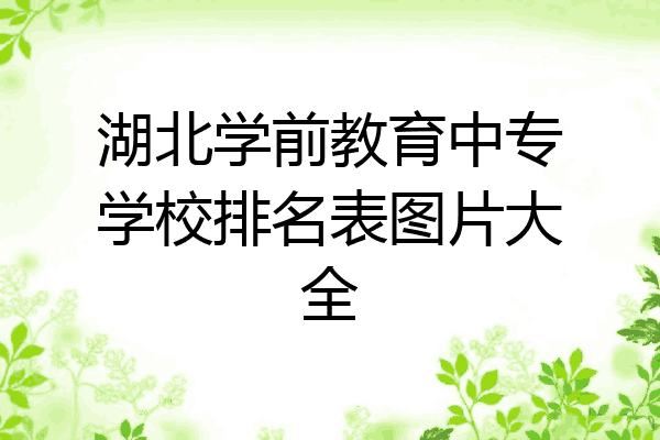湖北学前教育中专学校排名表图片大全