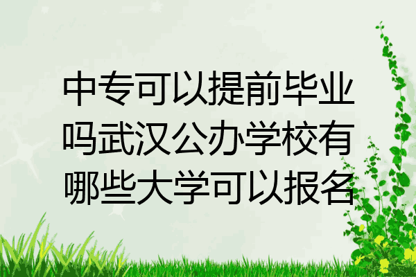 中专可以提前毕业吗武汉公办学校有哪些大学可以报名