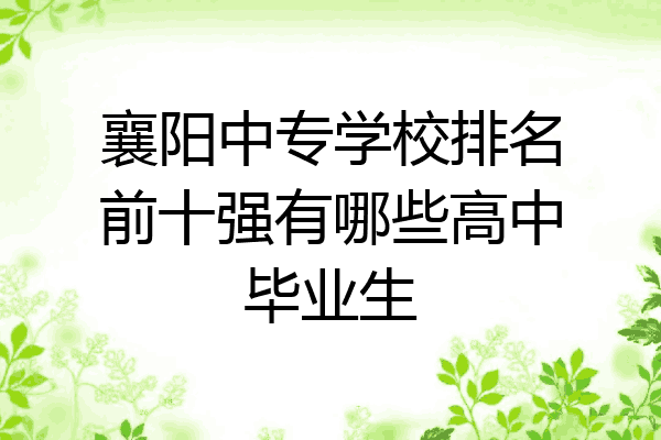 襄阳中专学校排名前十强有哪些高中毕业生