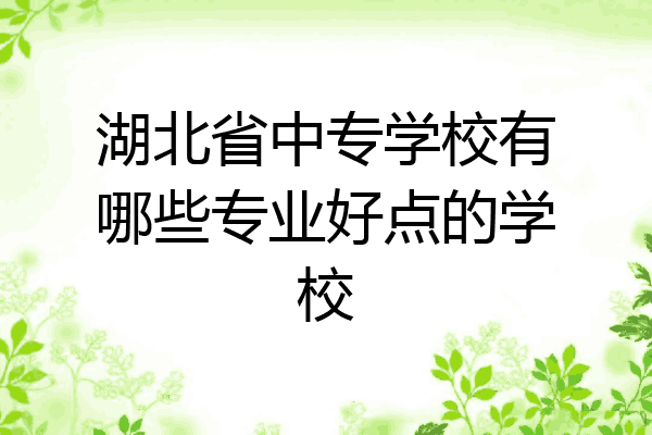 湖北省中专学校有哪些专业好点的学校