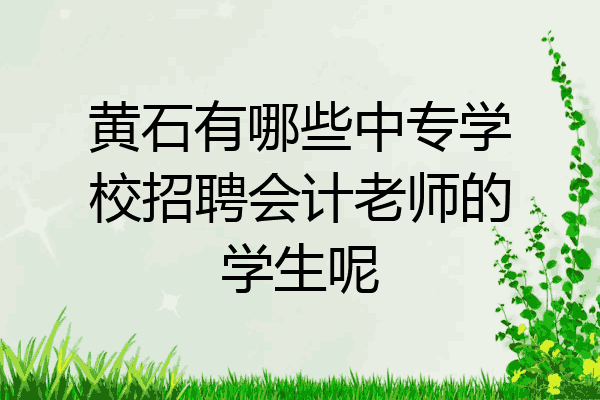 黄石有哪些中专学校招聘会计老师的学生呢