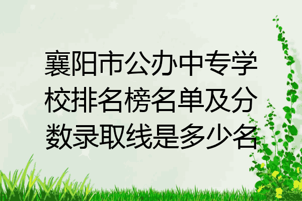 襄阳市公办中专学校排名榜名单及分数录取线是多少名