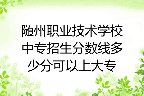 随州职业技术学校中专招生分数线多少分可以上大专
