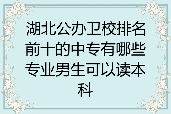 湖北公办卫校排名前十的中专有哪些专业男生可以读本科