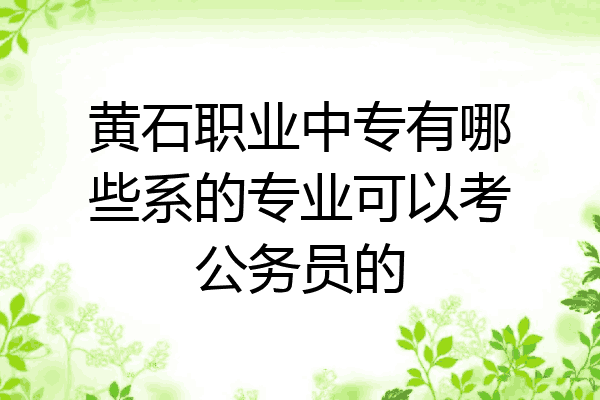 黄石职业中专有哪些系的专业可以考公务员的