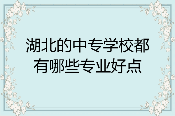 湖北的中专学校都有哪些专业好点