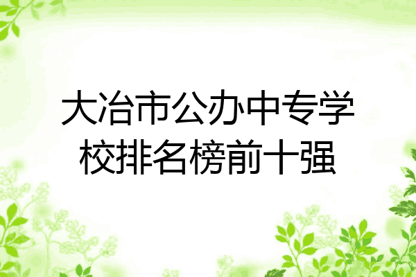 大冶市公办中专学校排名榜前十强