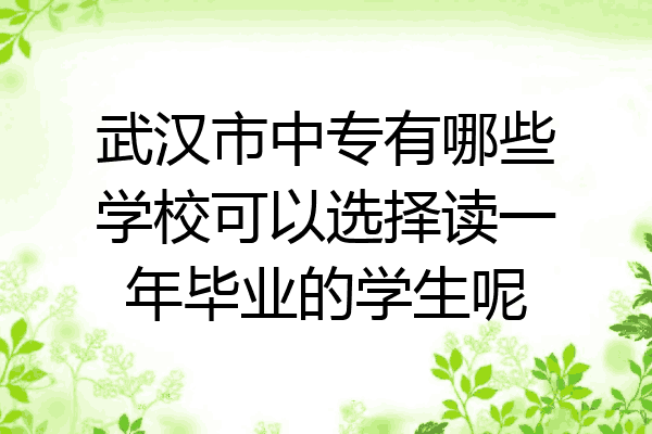 武汉市中专有哪些学校可以选择读一年毕业的学生呢