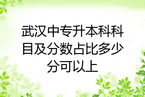 武汉中专升本科科目及分数占比多少分可以上