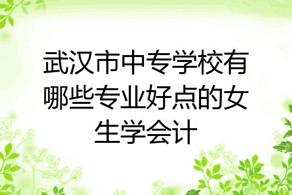 武汉市中专学校有哪些专业好点的女生学会计