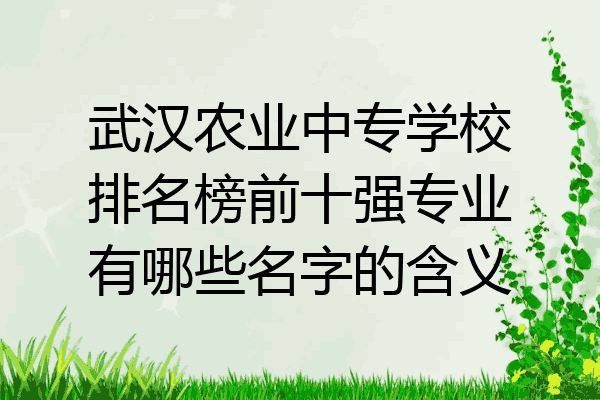 武汉农业中专学校排名榜前十强专业有哪些名字的含义