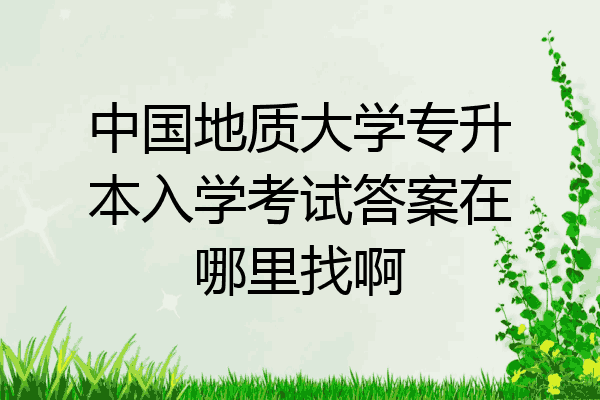 中国地质大学专升本入学考试答案在哪里找啊