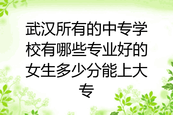 武汉所有的中专学校有哪些专业好的女生多少分能上大专