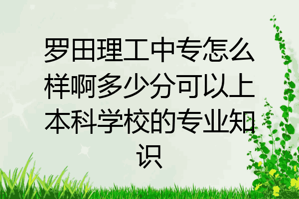罗田理工中专怎么样啊多少分可以上本科学校的专业知识