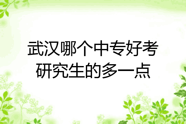 武汉哪个中专好考研究生的多一点