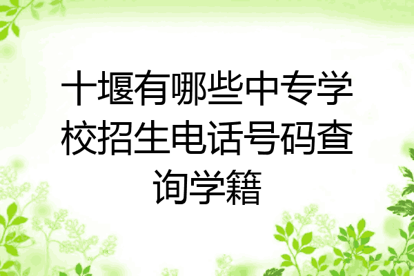 十堰有哪些中专学校招生电话号码查询学籍