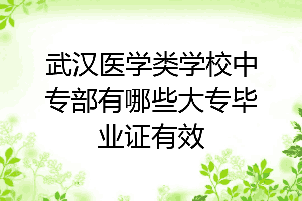 武汉医学类学校中专部有哪些大专毕业证有效