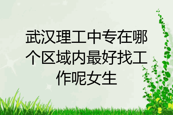 武汉理工中专在哪个区域内最好找工作呢女生