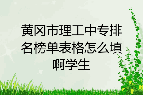 黄冈市理工中专排名榜单表格怎么填啊学生