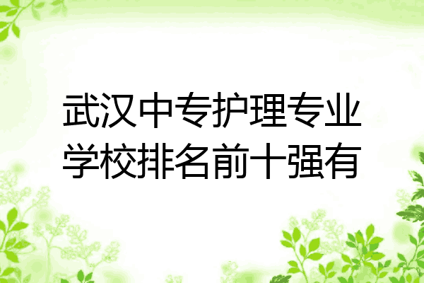 武汉中专护理专业学校排名前十强有