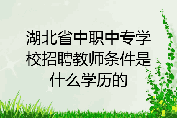 湖北省中职中专学校招聘教师条件是什么学历的