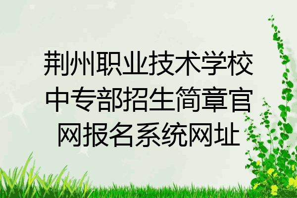 荆州职业技术学校中专部招生简章官网报名系统网址