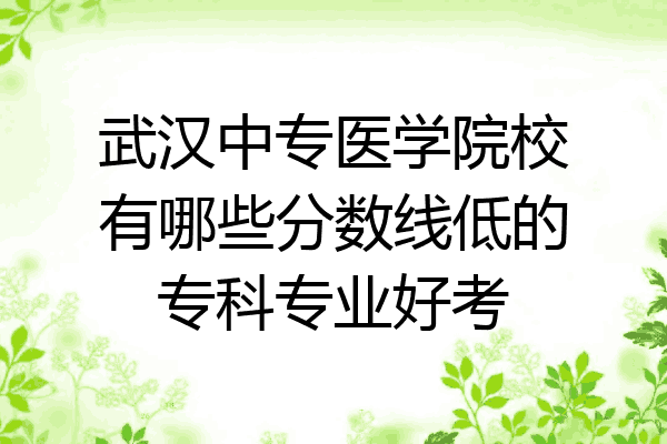 武汉中专医学院校有哪些分数线低的专科专业好考