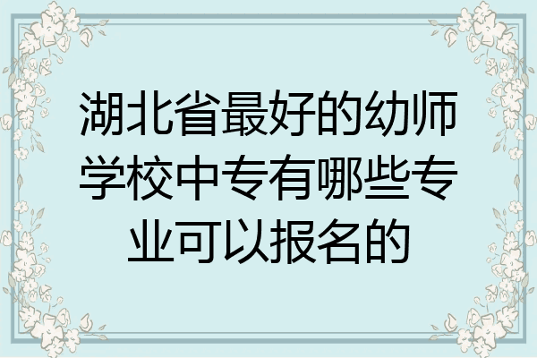 湖北省最好的幼师学校中专有哪些专业可以报名的