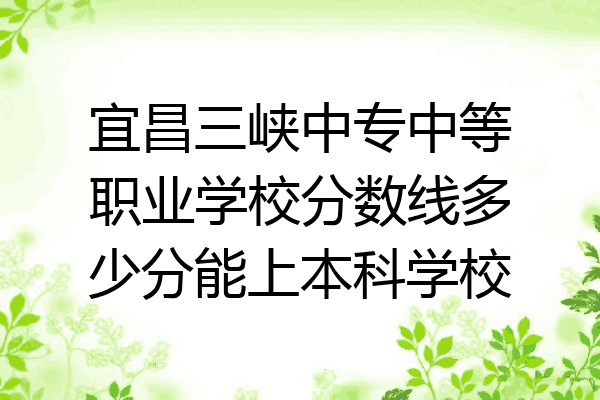 宜昌三峡中专中等职业学校分数线多少分能上本科学校