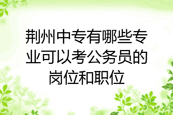 荆州中专有哪些专业可以考公务员的岗位和职位