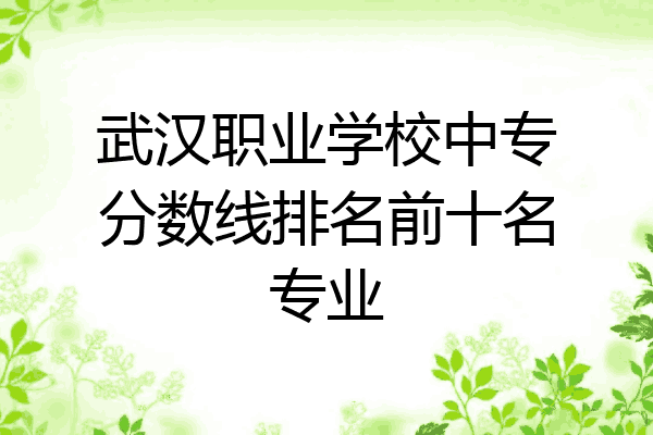 武汉职业学校中专分数线排名前十名专业