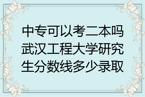 中专可以考二本吗武汉工程大学研究生分数线多少录取