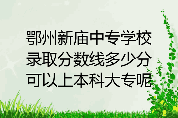 鄂州新庙中专学校录取分数线多少分可以上本科大专呢