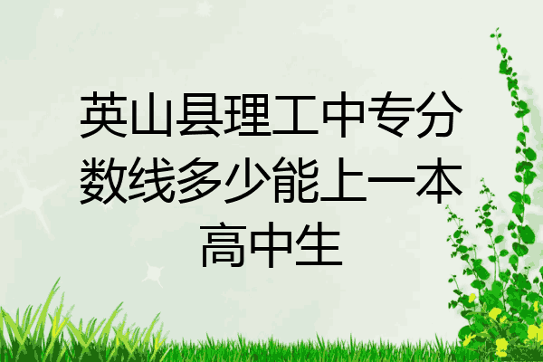 英山县理工中专分数线多少能上一本高中生