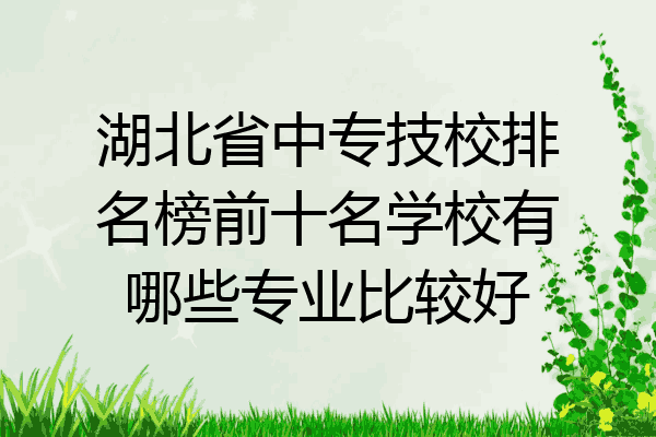 湖北省中专技校排名榜前十名学校有哪些专业比较好