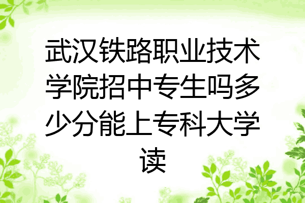 武汉铁路职业技术学院招中专生吗多少分能上专科大学读