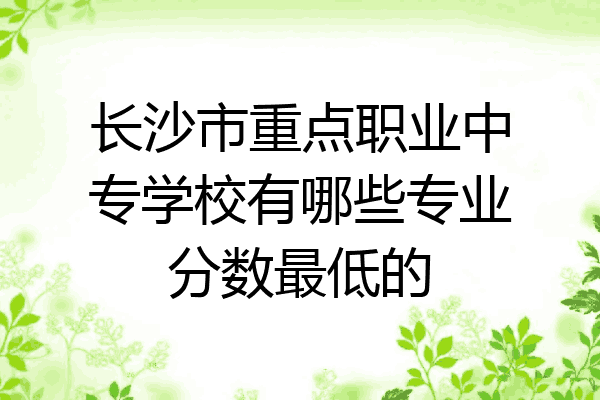 长沙市重点职业中专学校有哪些专业分数最低的