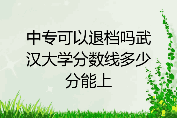 中专可以退档吗武汉大学分数线多少分能上
