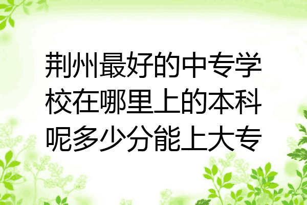 荆州最好的中专学校在哪里上的本科呢多少分能上大专