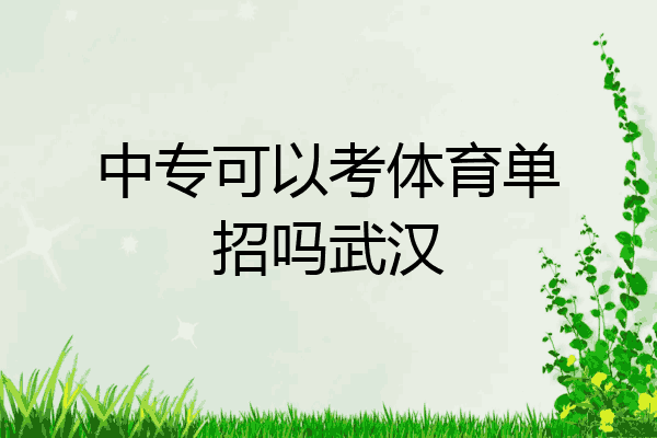 中专可以考体育单招吗武汉