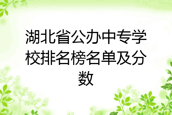 湖北省公办中专学校排名榜名单及分数