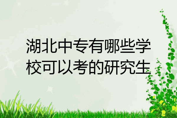湖北中专有哪些学校可以考的研究生
