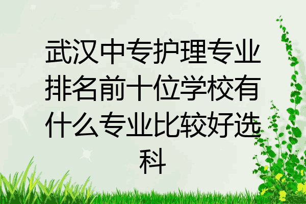 武汉中专护理专业排名前十位学校有什么专业比较好选科