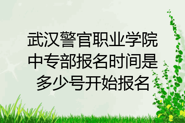 武汉警官职业学院中专部报名时间是多少号开始报名
