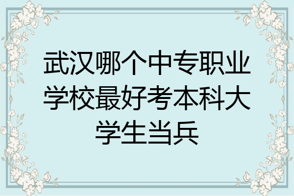 武汉哪个中专职业学校最好考本科大学生当兵