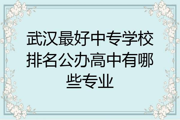 武汉最好中专学校排名公办高中有哪些专业