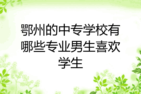鄂州的中专学校有哪些专业男生喜欢学生