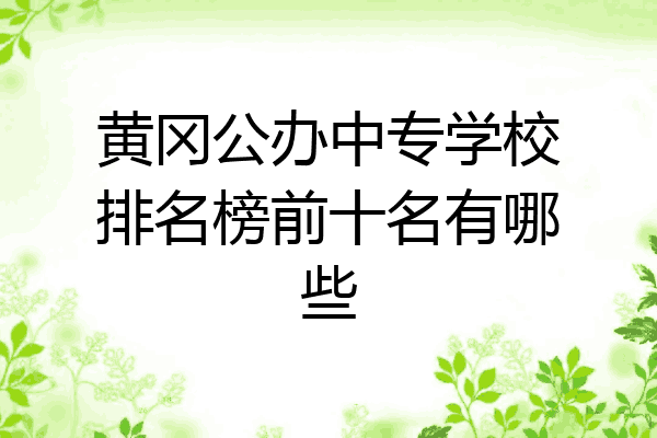 黄冈公办中专学校排名榜前十名有哪些