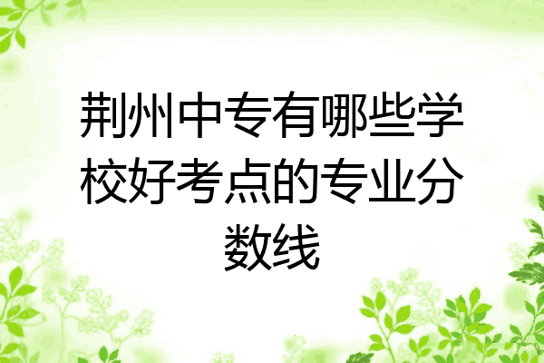 荆州中专有哪些学校好考点的专业分数线