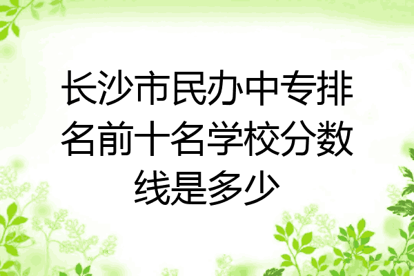 长沙市民办中专排名前十名学校分数线是多少